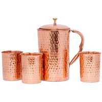 Just Copper Dimple Copper Jug and Cup Set